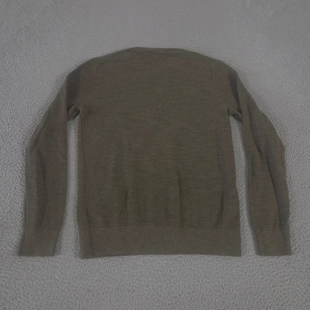 Banana Republic Sweater Mens M Olive Green Textured Knit Crewneck Cotton Blend